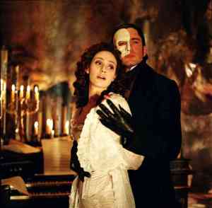 The Phantom of the Opera and Christine in the movie